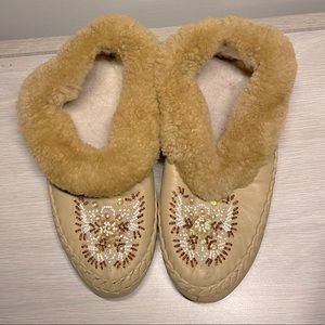 Hand beaded moccasins